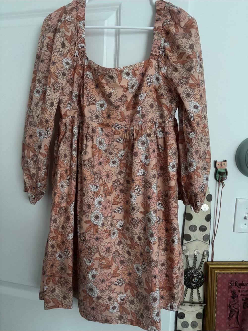 J. Crew Long Puff Sleeve Floral Babydoll Dress